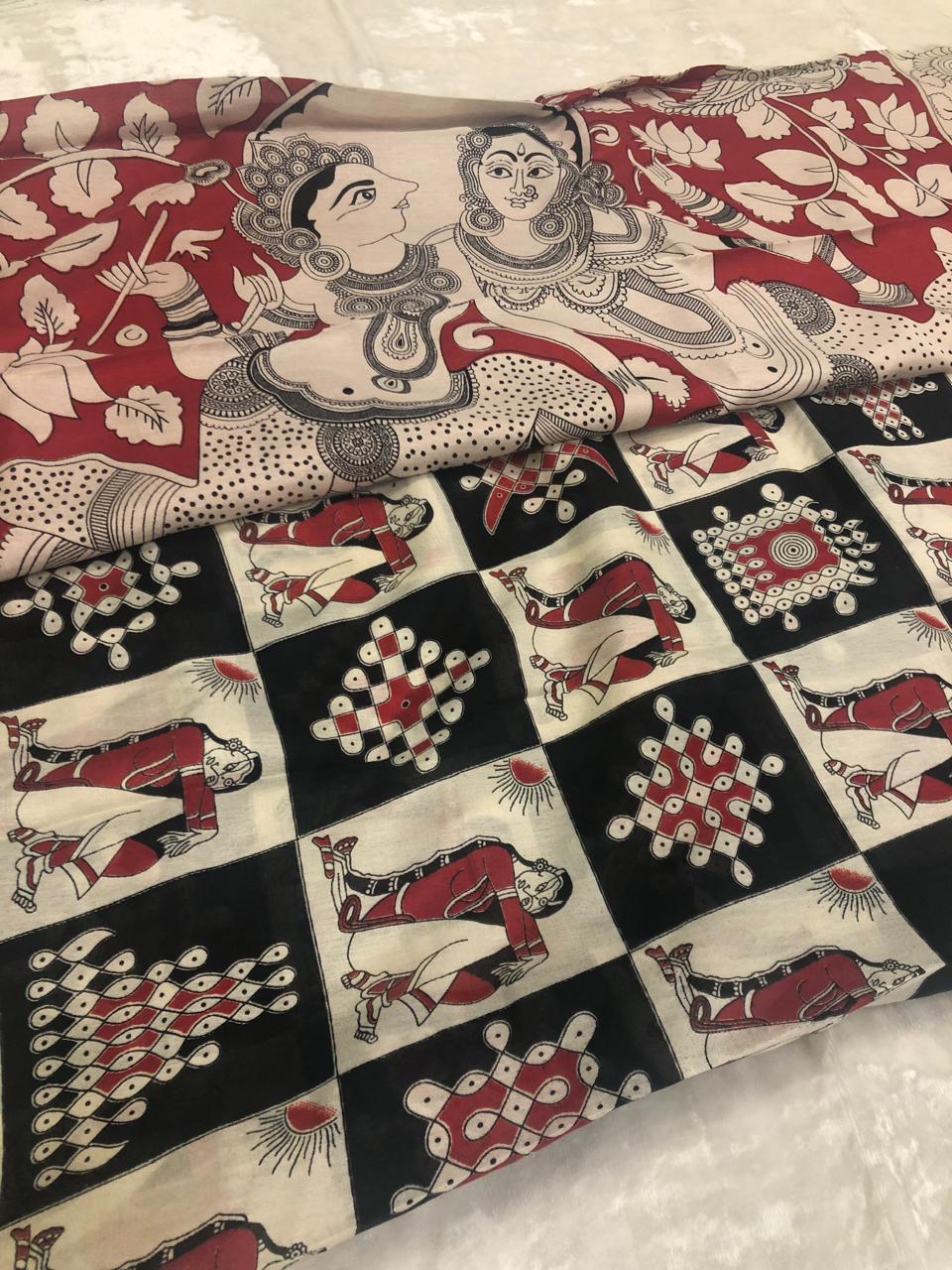 Kalamkari Print Saree