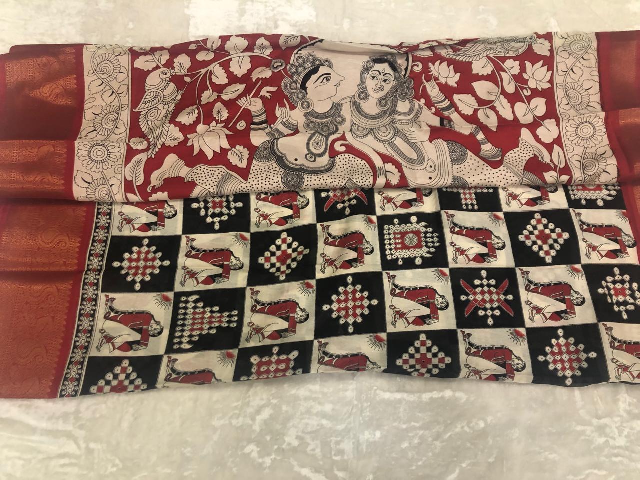 Kalamkari Print Saree