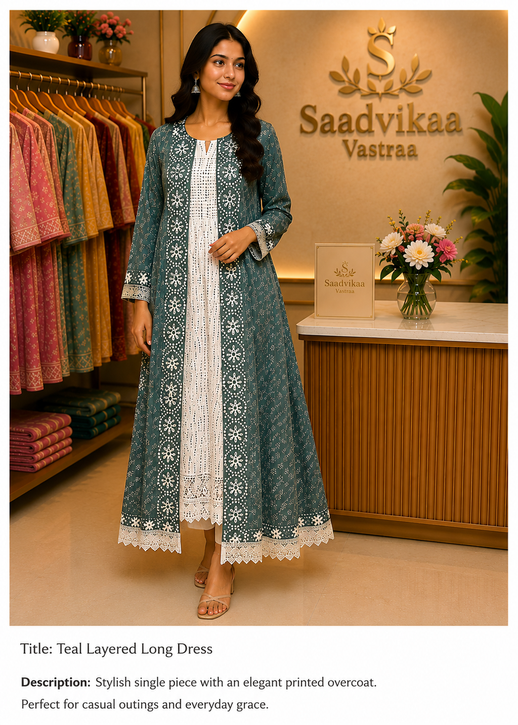 Printed Overcoat Dress