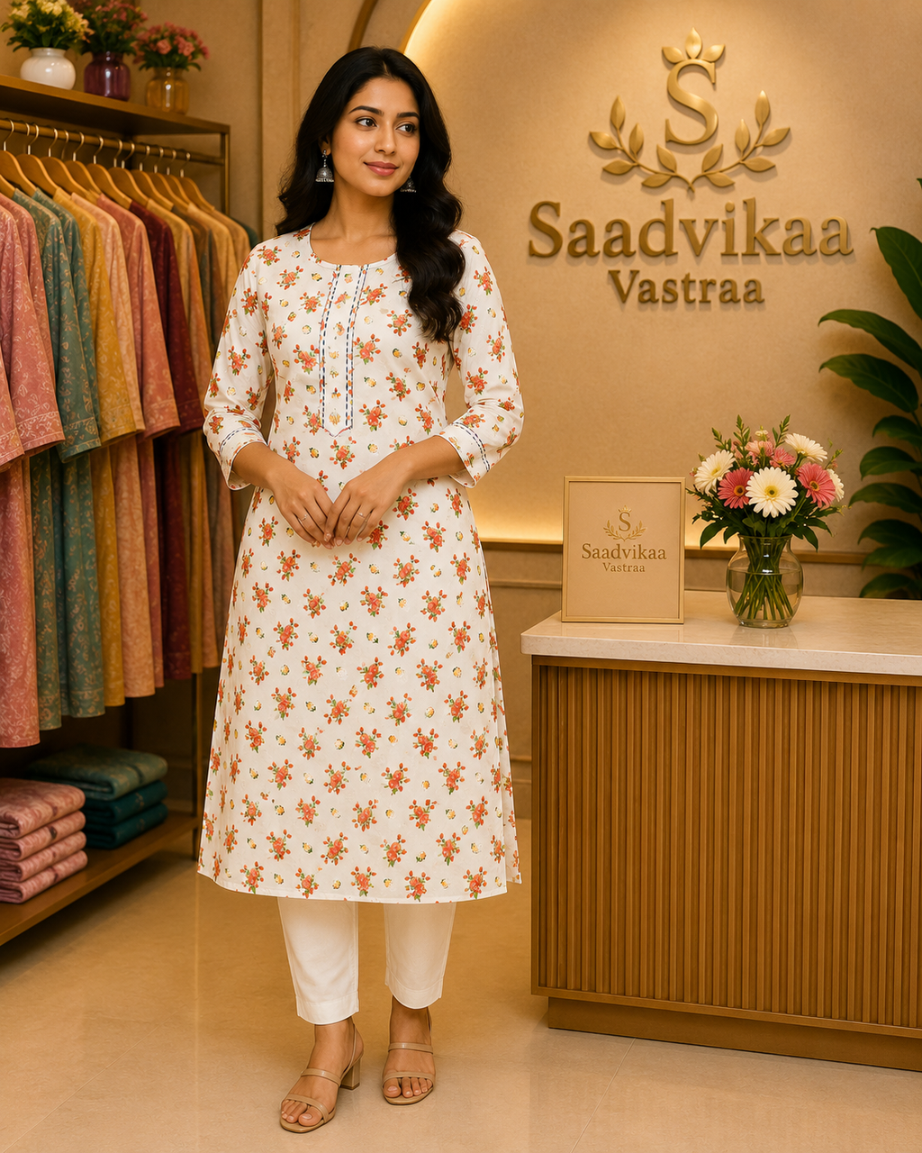 Floral Cotton Kurti