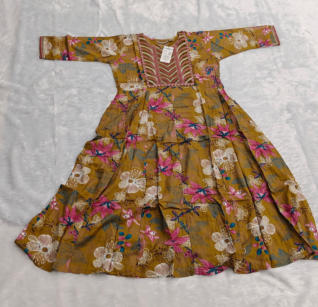 🌸 Floral Printed Designer Long Frock