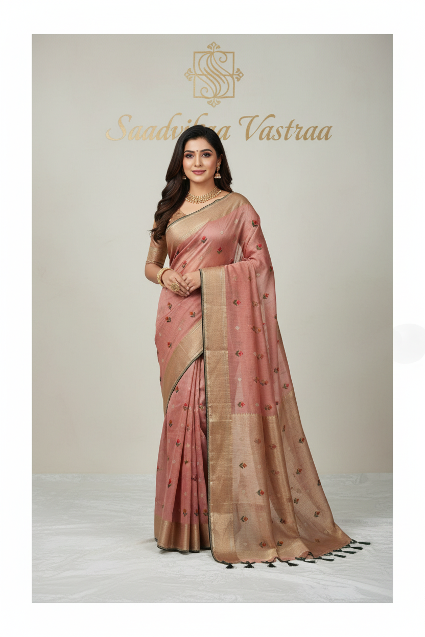 Organza Saree with embroidery work