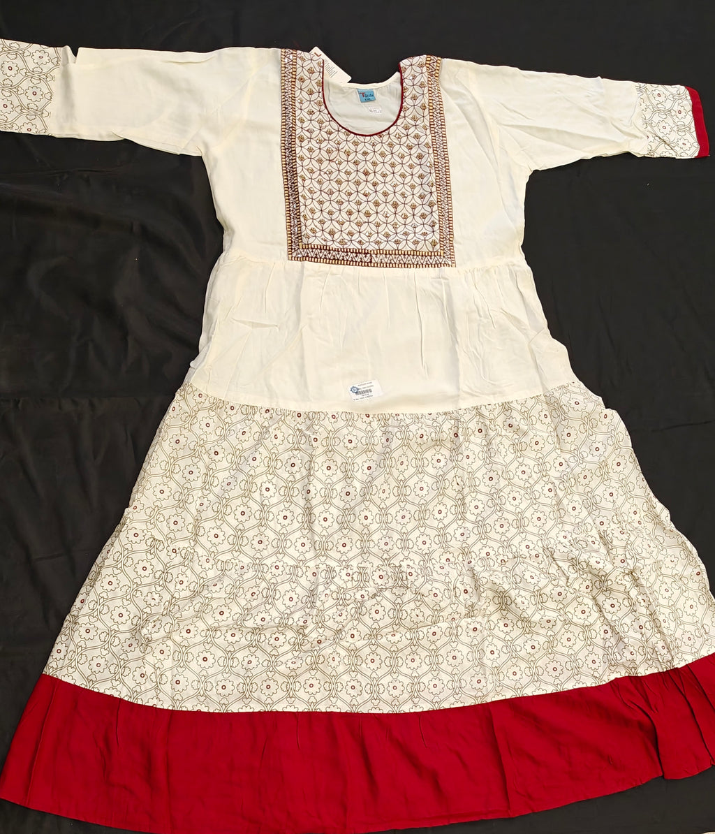 Cream Printed Dress