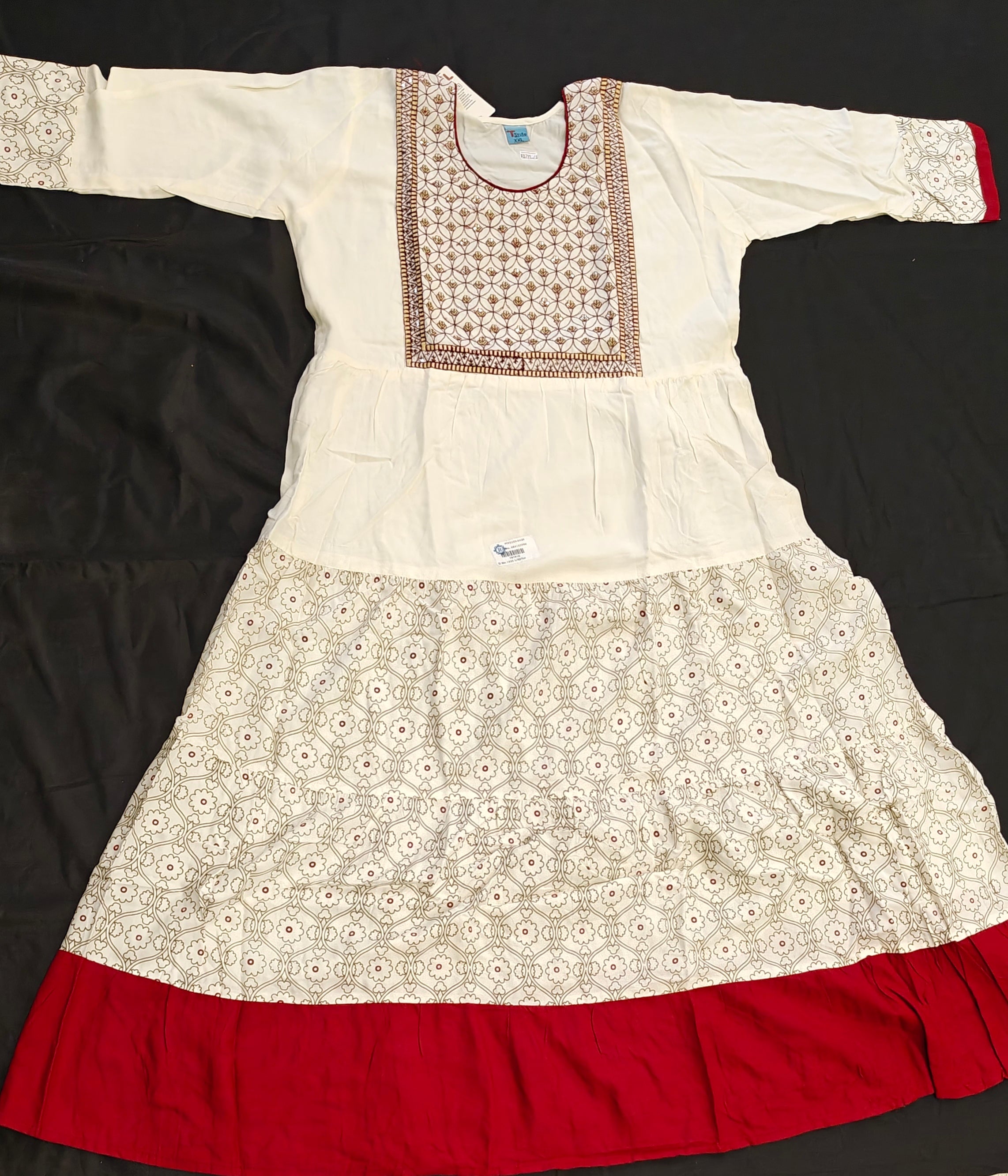 Cream Printed Dress