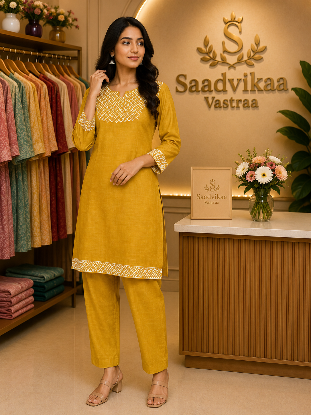Mustard Cotton Co-ord Set