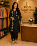 Elegant Black Cotton Co-ord Set