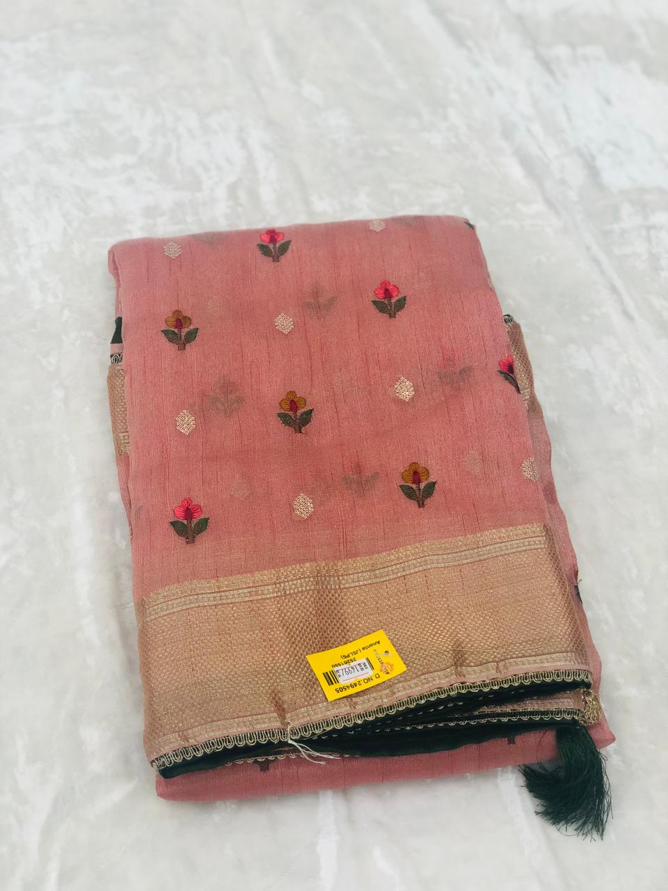 Organza Saree with embroidery work
