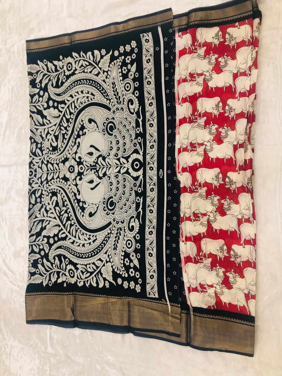 Pichwai Print kalamkari saree
